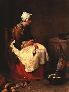 Jean Baptiste Simeon Chardin Girl Peeling Vegetables Spain oil painting reproduction